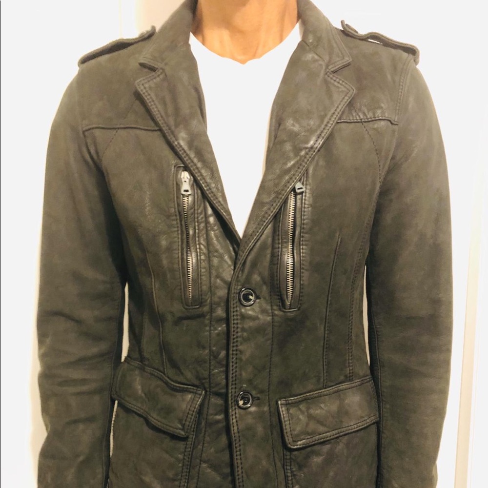 Sixty Charcoal Leather Jacket